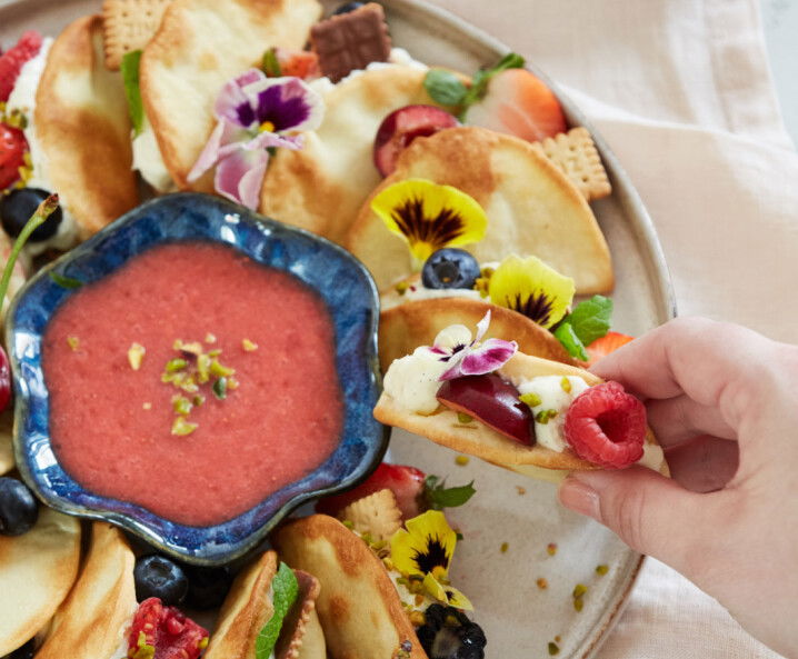 Süße Tacos aus Flammkuchenteig