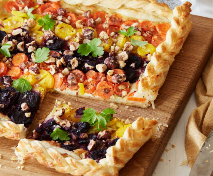 Karotten-Blätterteigtarte