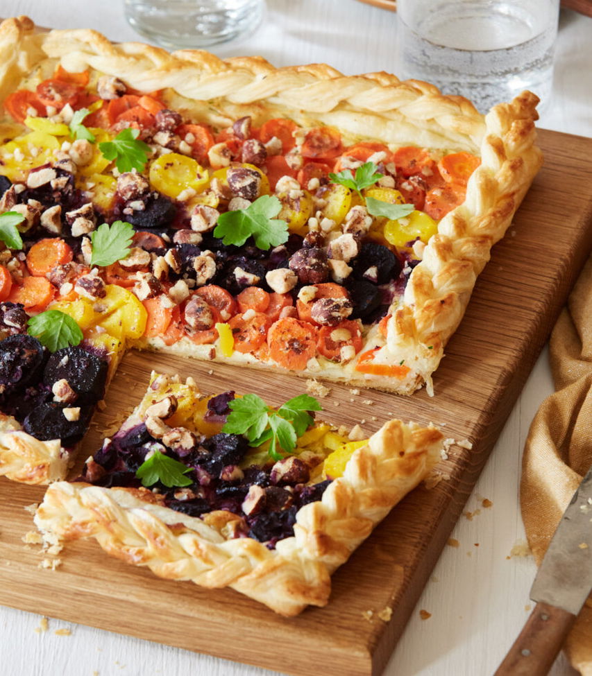 Karotten-Blätterteigtarte