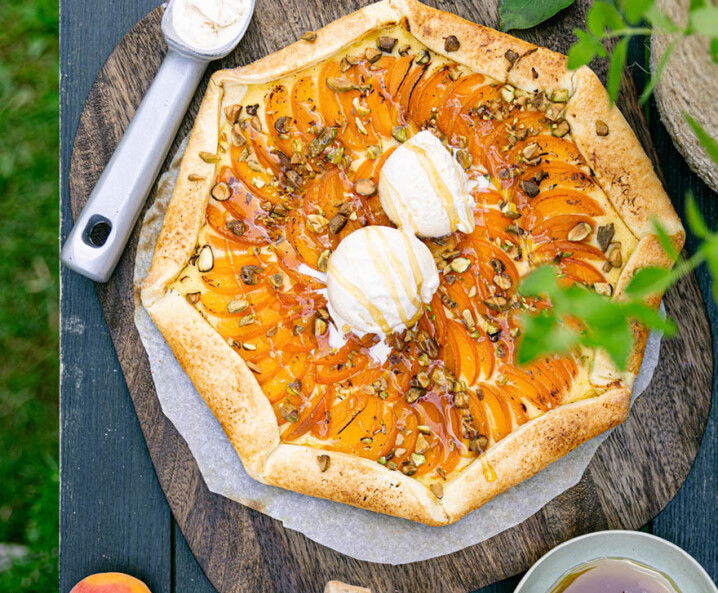 Topfen-Marillen Galette vom Grill