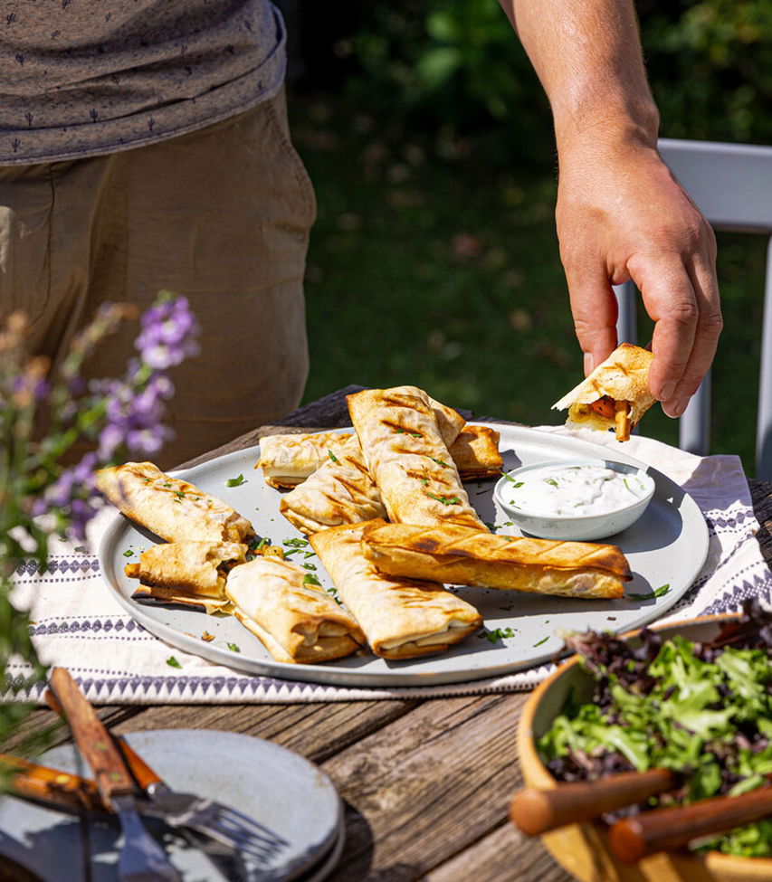 Vegane Filoteigtascherl Gyros-Style
