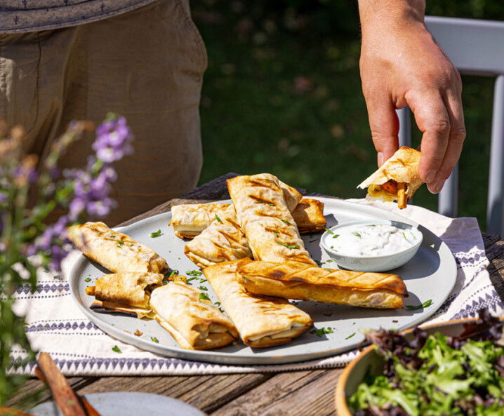 Vegane Filoteigtascherl Gyros-Style
