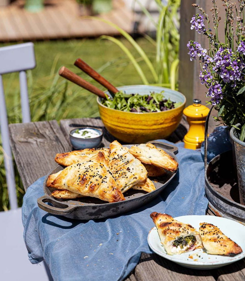 Gegrillte Fetapäckchen mit Spinat