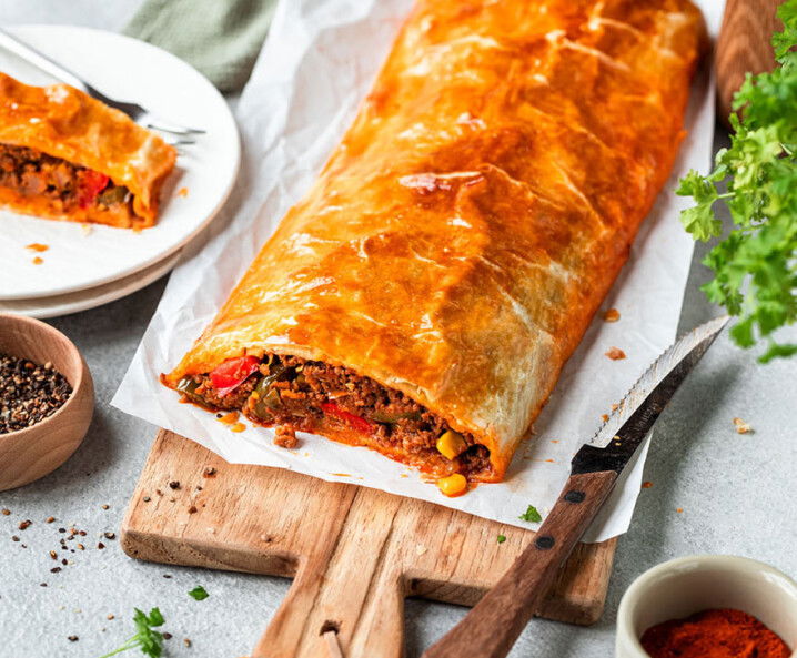 Hackfleisch-Gemüse-Strudel