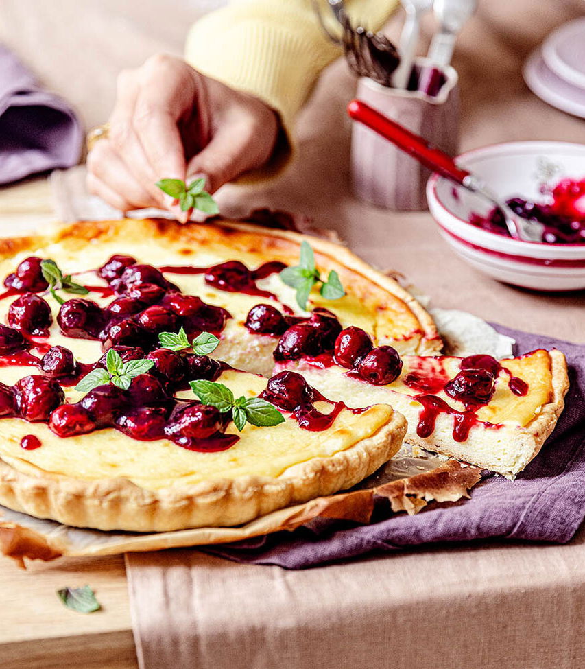 Cheesecake mit Kirschen