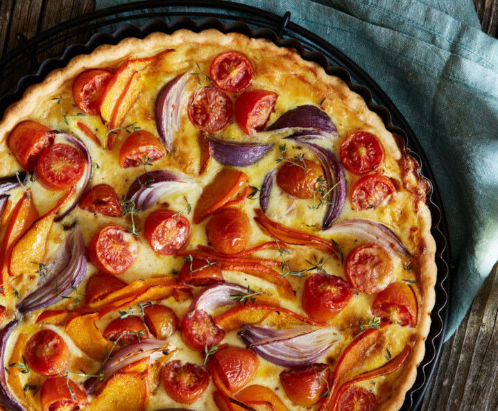 Kürbis-Tomaten Quiche