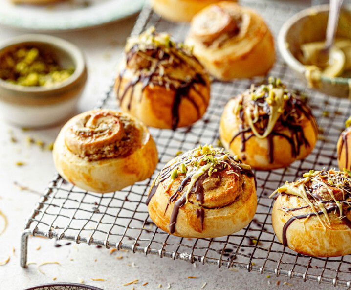 Hefeschnecken Dubai-Schokolade