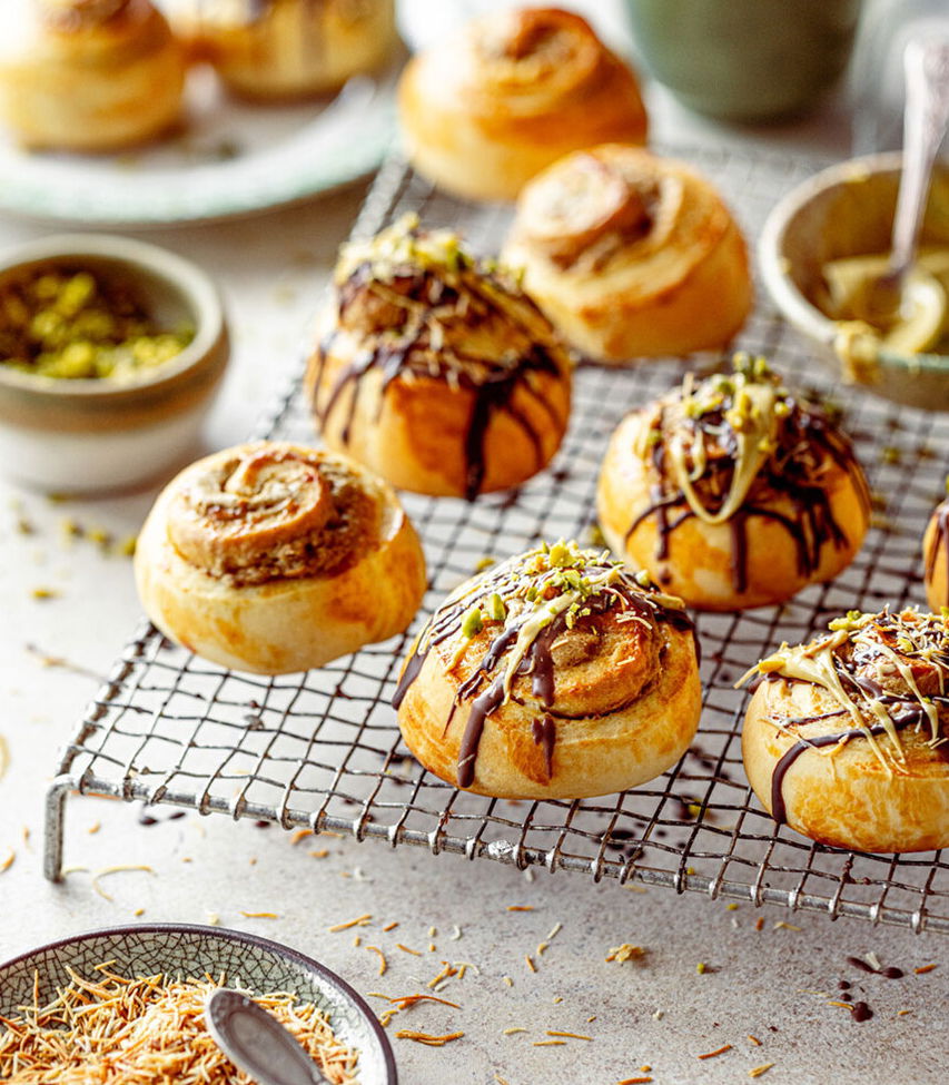 Hefeschnecken Dubai-Schokolade