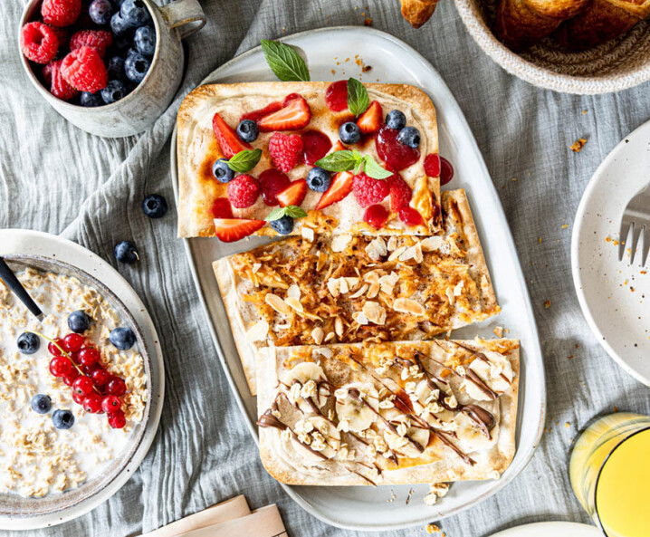 Süßer Brunch-Flammkuchen