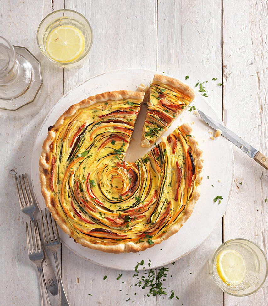 Színes zöldséges quiche