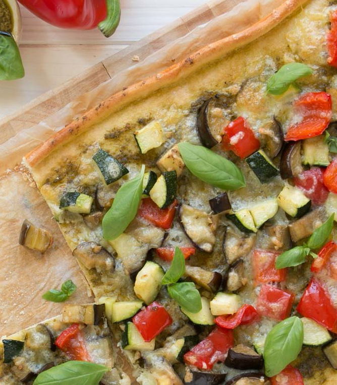 Nyári Grillezett zöldséges pizza