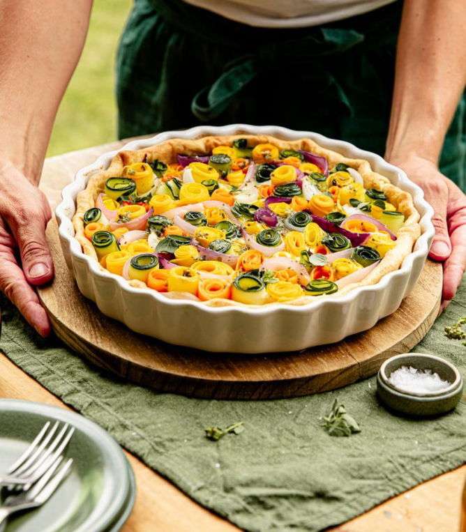 zöldségtekercses quiche