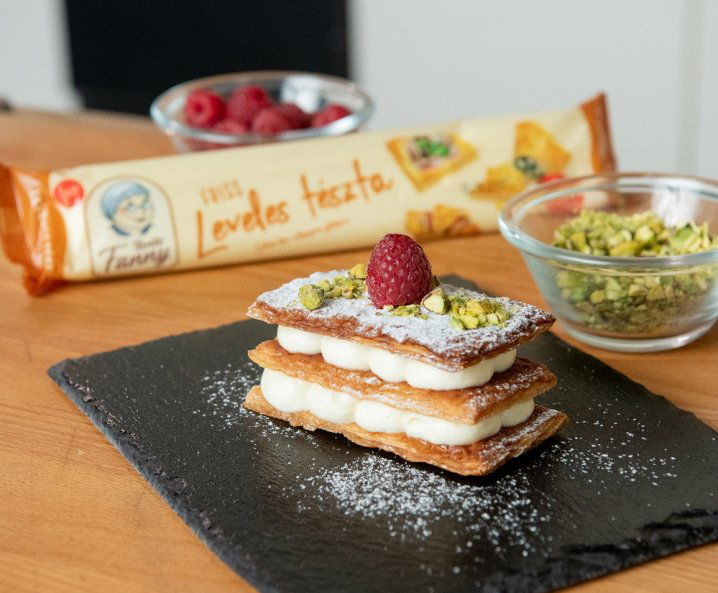 Francia típusú krémes mille-feuille