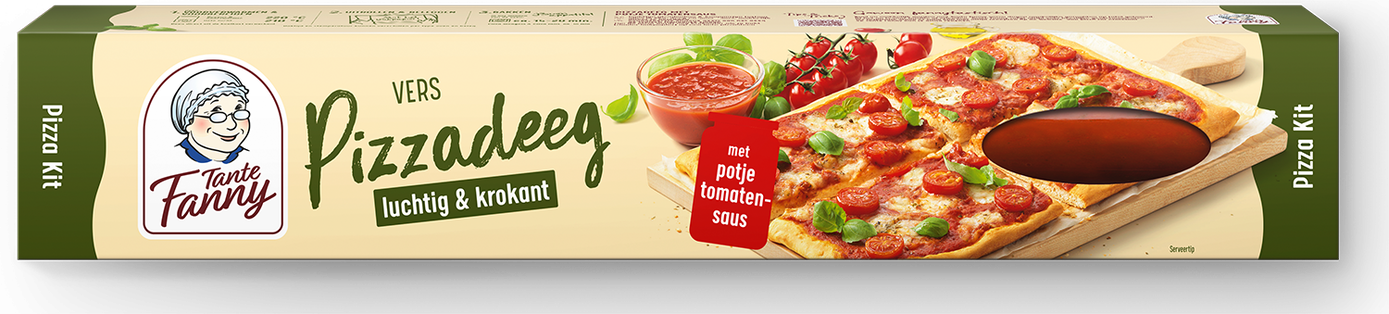 Packshot pizza kit met tomatensaus Tante Fanny