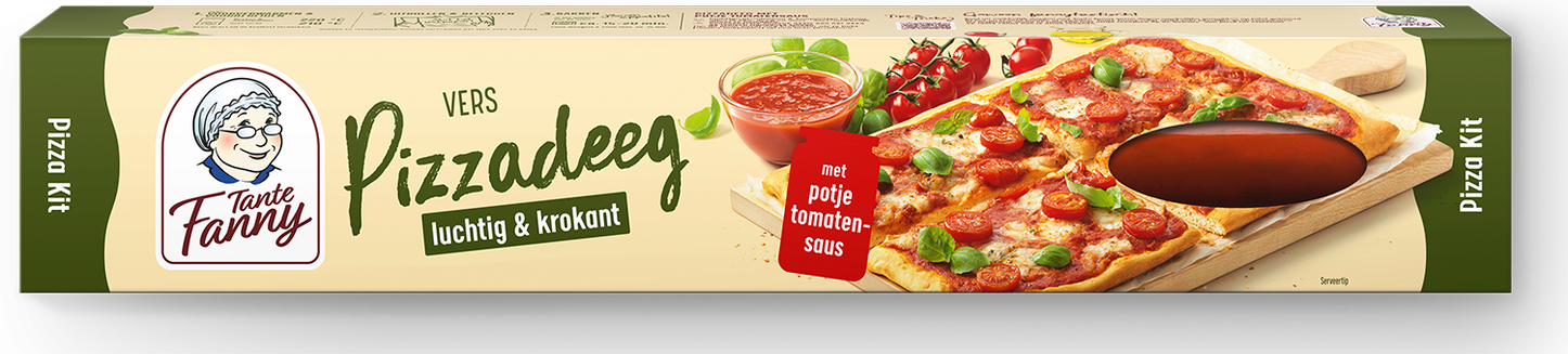 Packshot pizza kit met tomatensaus Tante Fanny