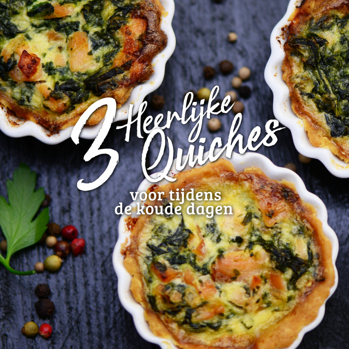 3 heerlijke quiches voor de koude dagen op tafel