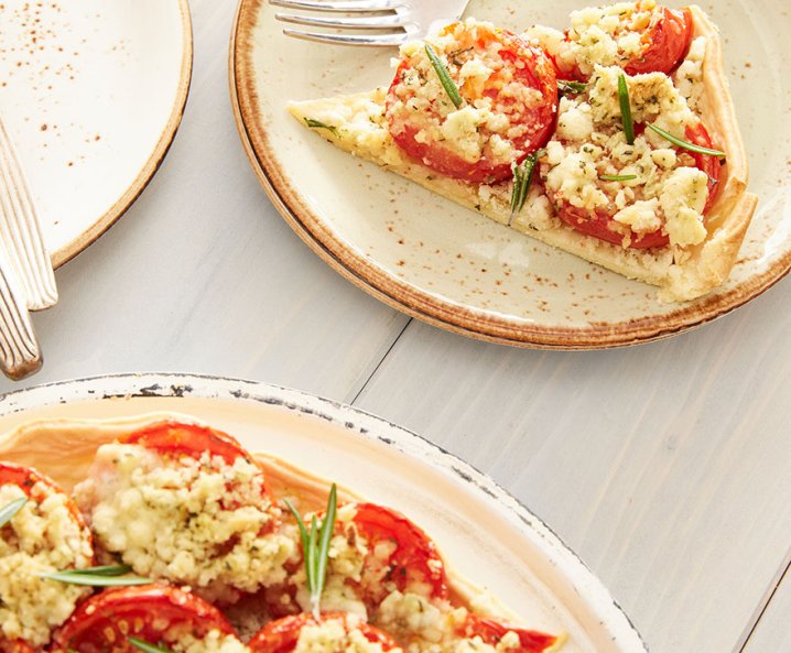 Quiche met tomaat en rozemarijn crumble - Tante Fanny