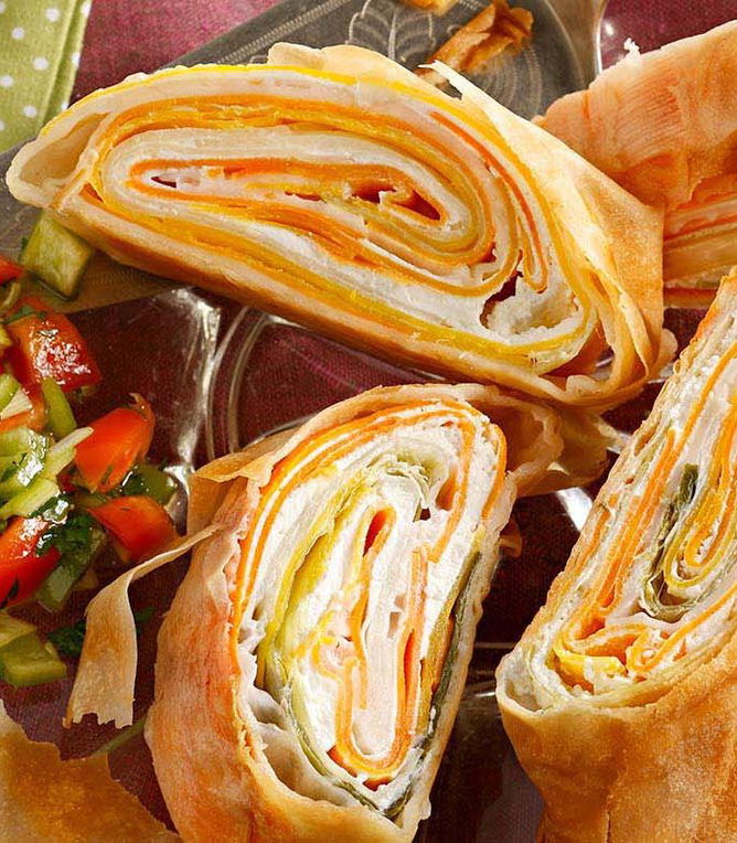Groentestrudel met roomkaas - Tante fanny Vers Filo-& Strudeldeeg