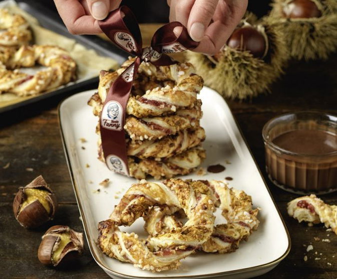 Kastanje kransjes met chocolade